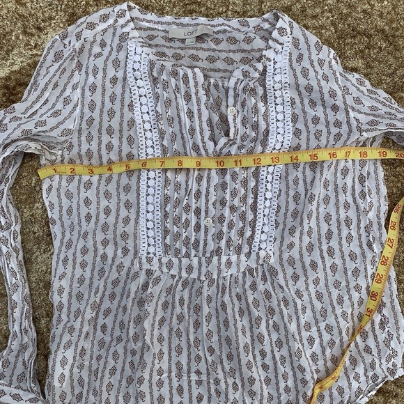 Loft Top Semi-Sheer Womens SMALL Light Weight Cottegecore Shirt‎ Floral Prairie - Picture 6 of 6